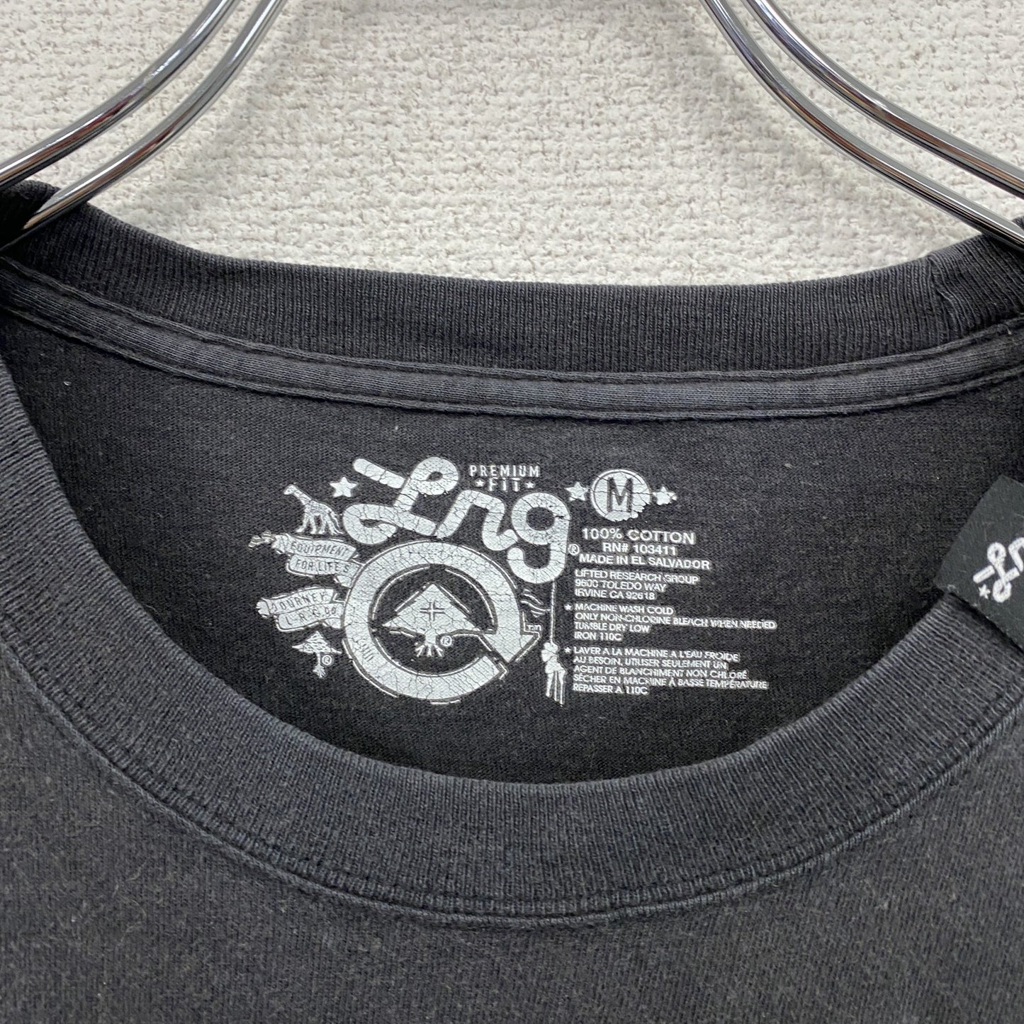 LRG　エルアールジー　半袖プリントTシャツ　国旗　星条旗　黒　ブラック　Mサイズ
