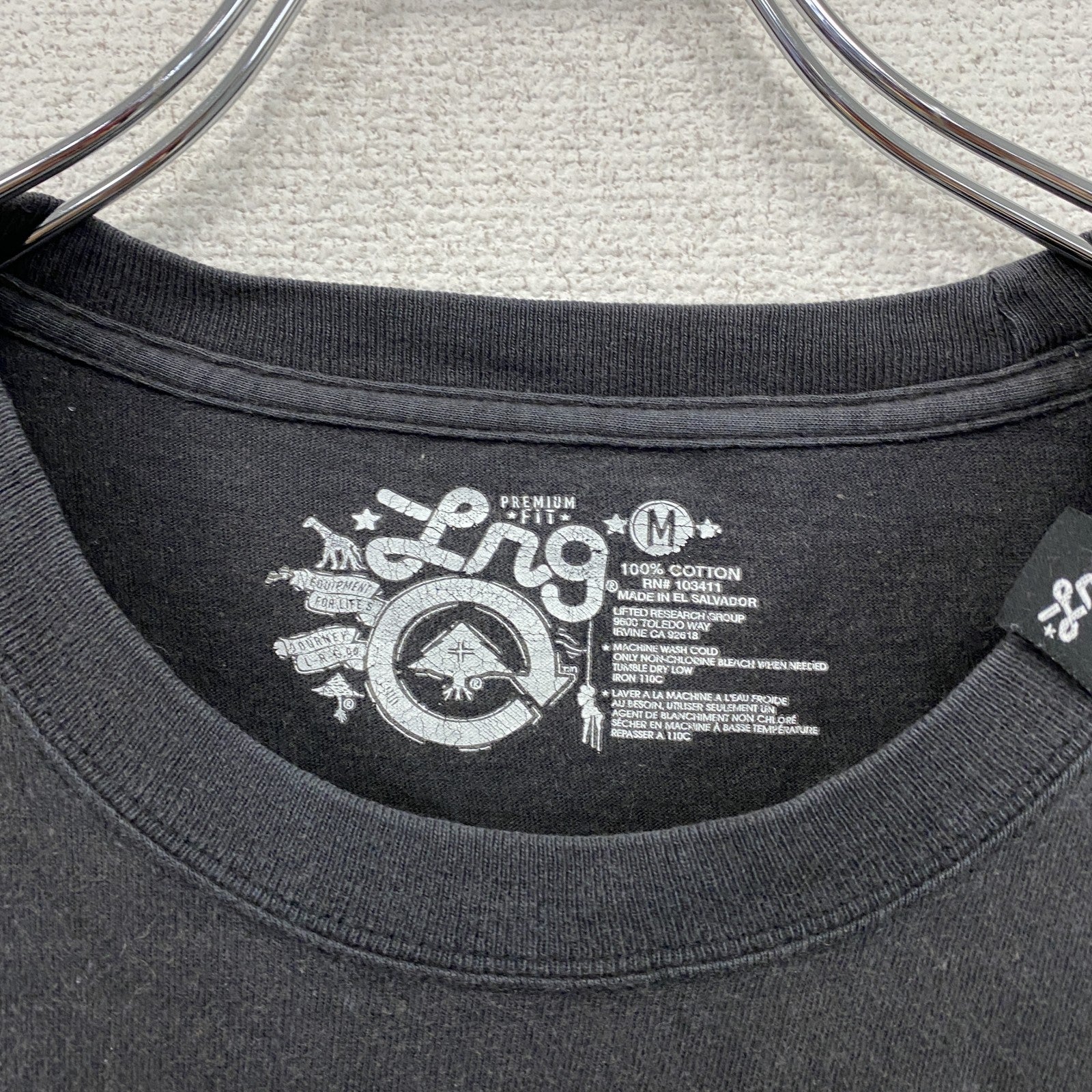 LRG　エルアールジー　半袖プリントTシャツ　国旗　星条旗　黒　ブラック　Mサイズ