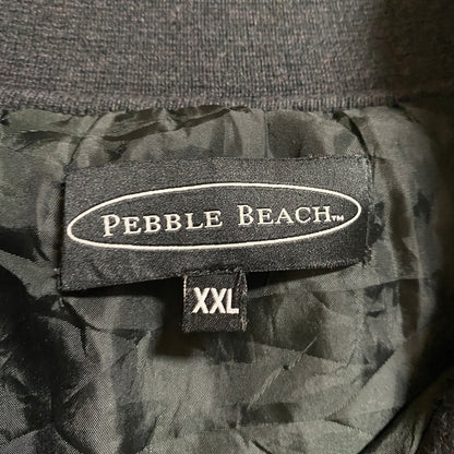 古着 used　PEBBLEBEACH　長袖ハーフジップトラックジャケット　ノームコア　ハイネック　グレー　秋冬服　2XLサイズ