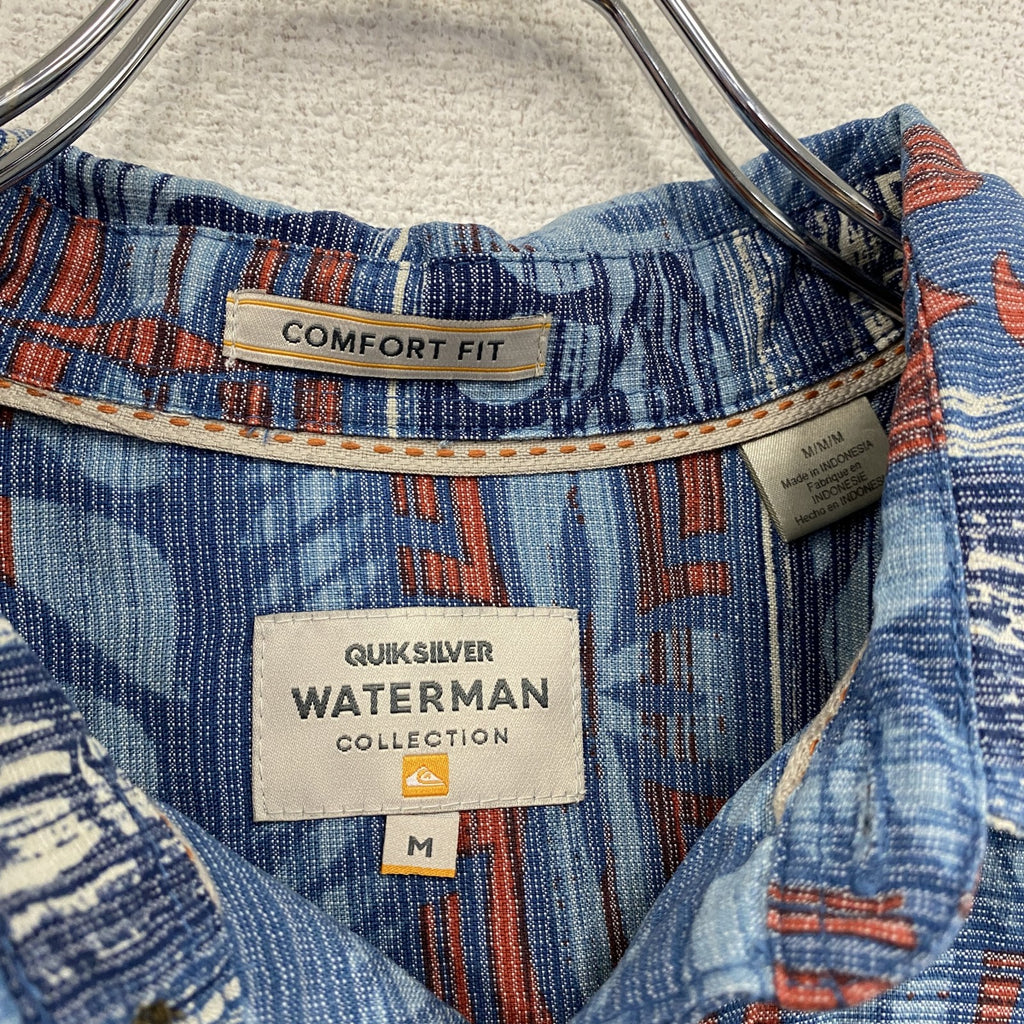 Quiksilver　クイックシルバー　COMFORT FIT　半袖アロハシャツ　総柄　マルチカラー　Mサイズ