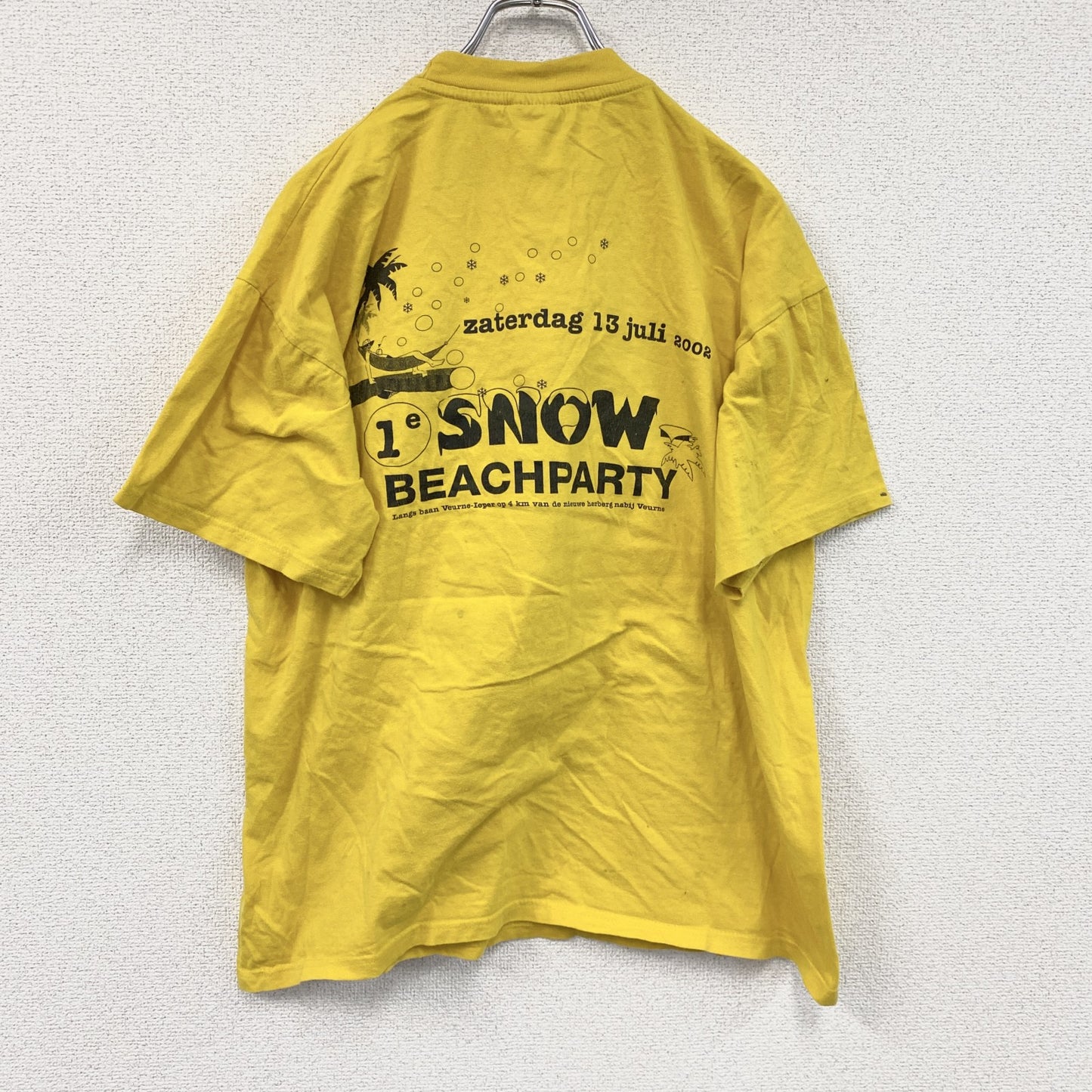 半袖プリントTシャツ　両面プリント　黄色　イエロー
