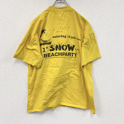半袖プリントTシャツ　両面プリント　黄色　イエロー