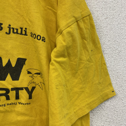 半袖プリントTシャツ　両面プリント　黄色　イエロー