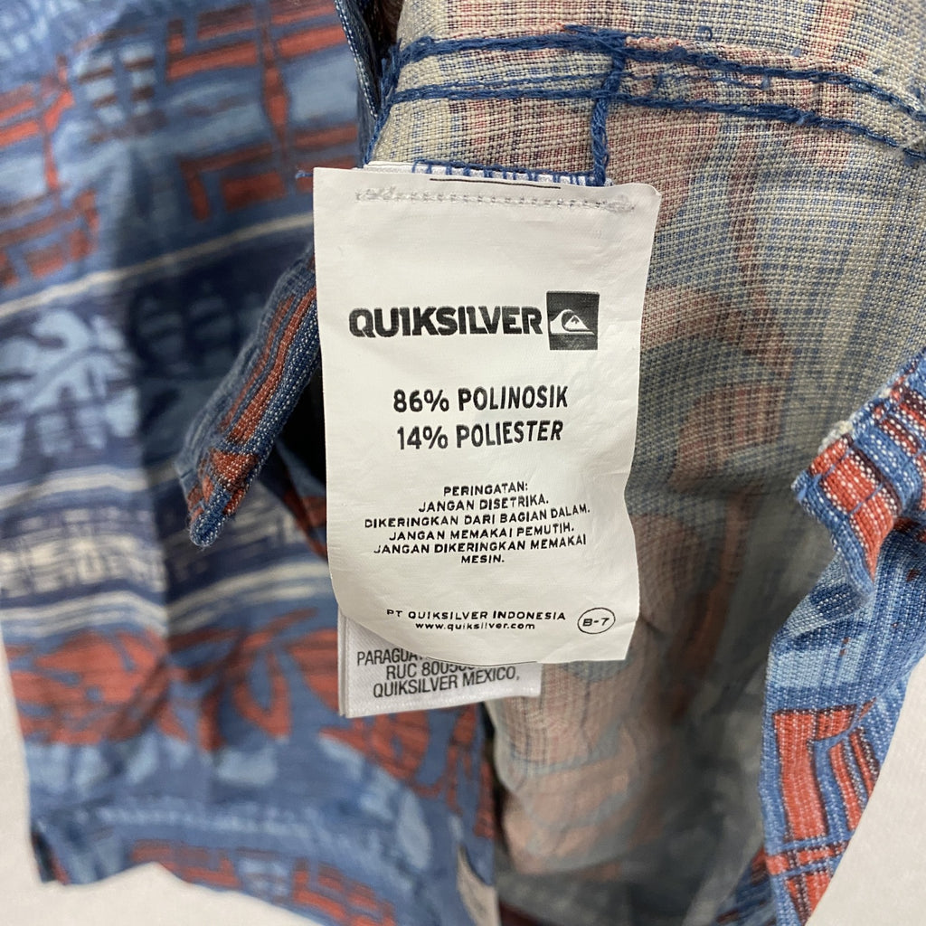 Quiksilver　クイックシルバー　COMFORT FIT　半袖アロハシャツ　総柄　マルチカラー　Mサイズ