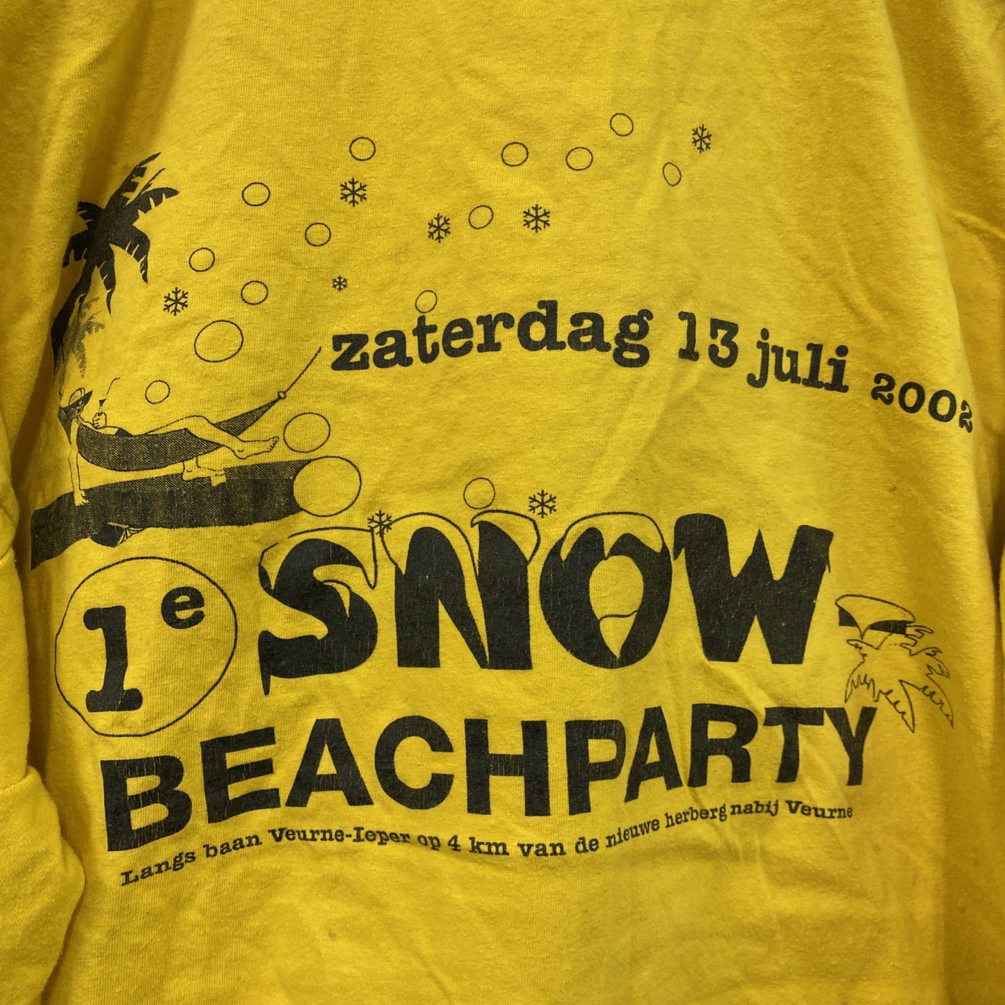 半袖プリントTシャツ　両面プリント　黄色　イエロー