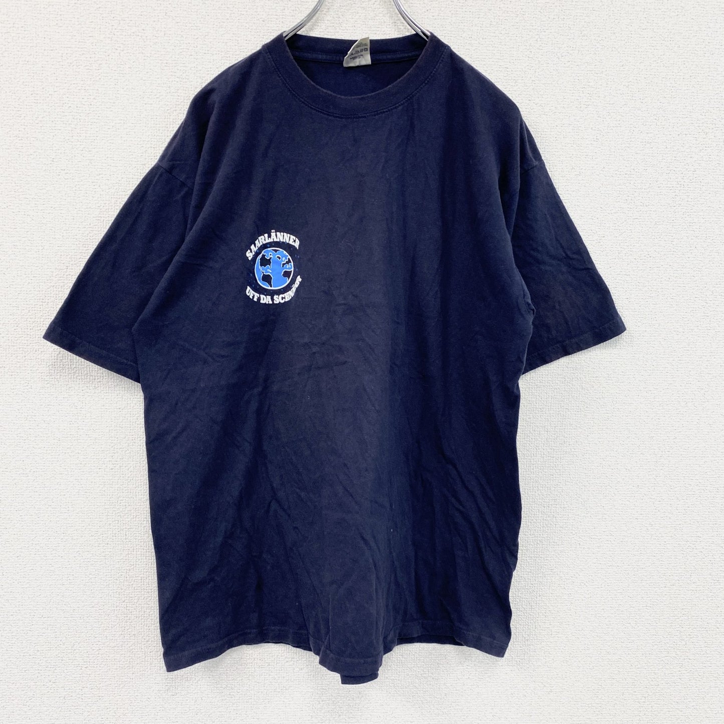 00s　JERZEES　ジャージーズ　半袖プリントTシャツ　ヴィンテージ　紺　ネイビー　Lサイズ