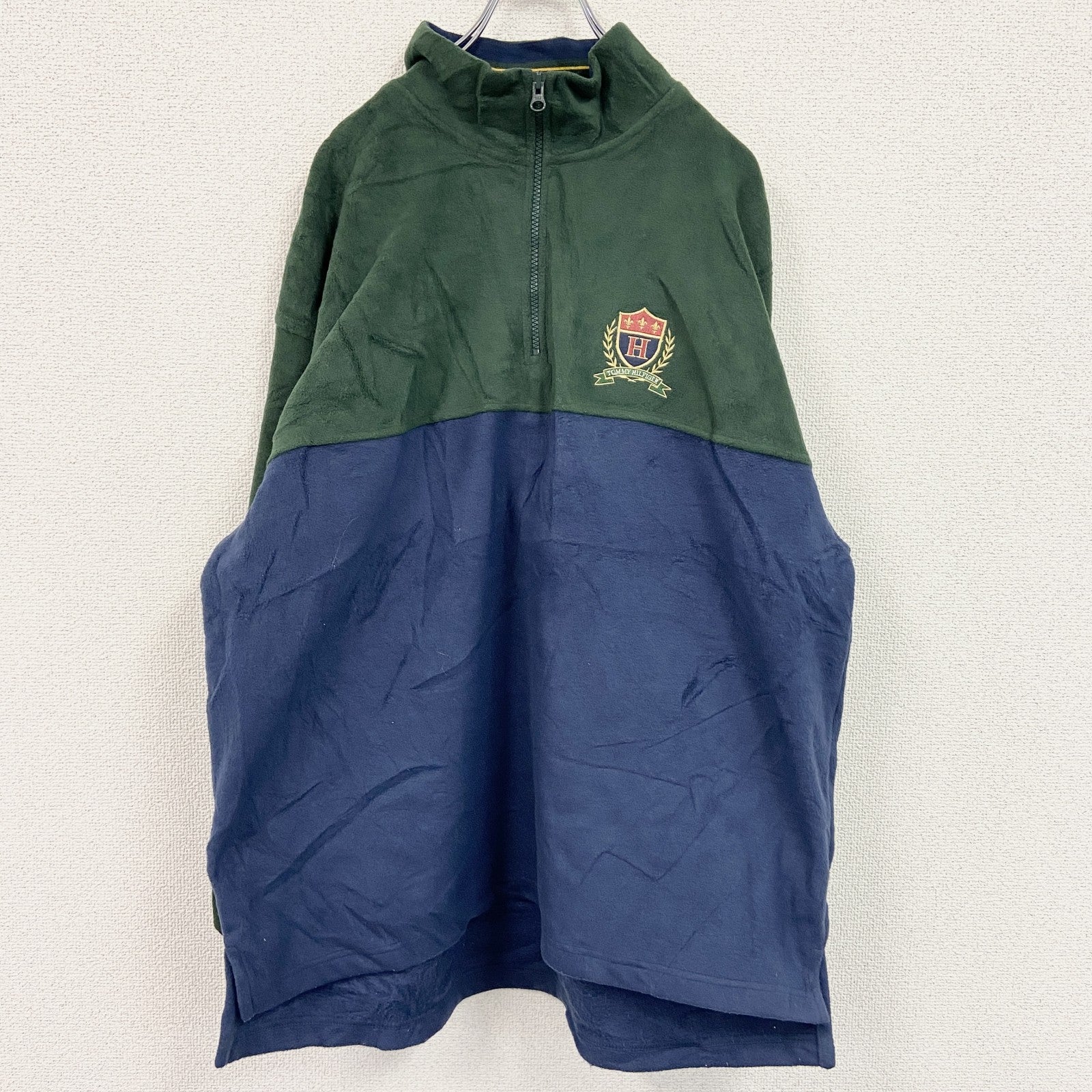 TOMMY HILFIGER　トミーヒルフィガー　プルオーバージャケット　ハーフジップ　バイカラー　Lサイズ