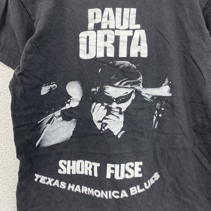 PAUL ORTA　ポールオルタ　半袖プリントバンドTシャツ　アーチプリント　両面プリント　ビッグデザイン　黒　ブラック