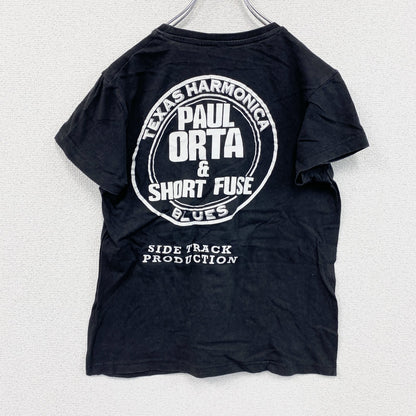 PAUL ORTA　ポールオルタ　半袖プリントバンドTシャツ　アーチプリント　両面プリント　ビッグデザイン　黒　ブラック