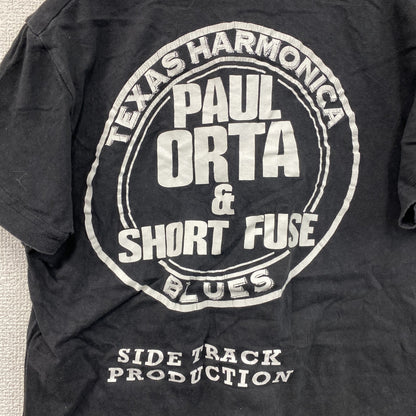 PAUL ORTA　ポールオルタ　半袖プリントバンドTシャツ　アーチプリント　両面プリント　ビッグデザイン　黒　ブラック