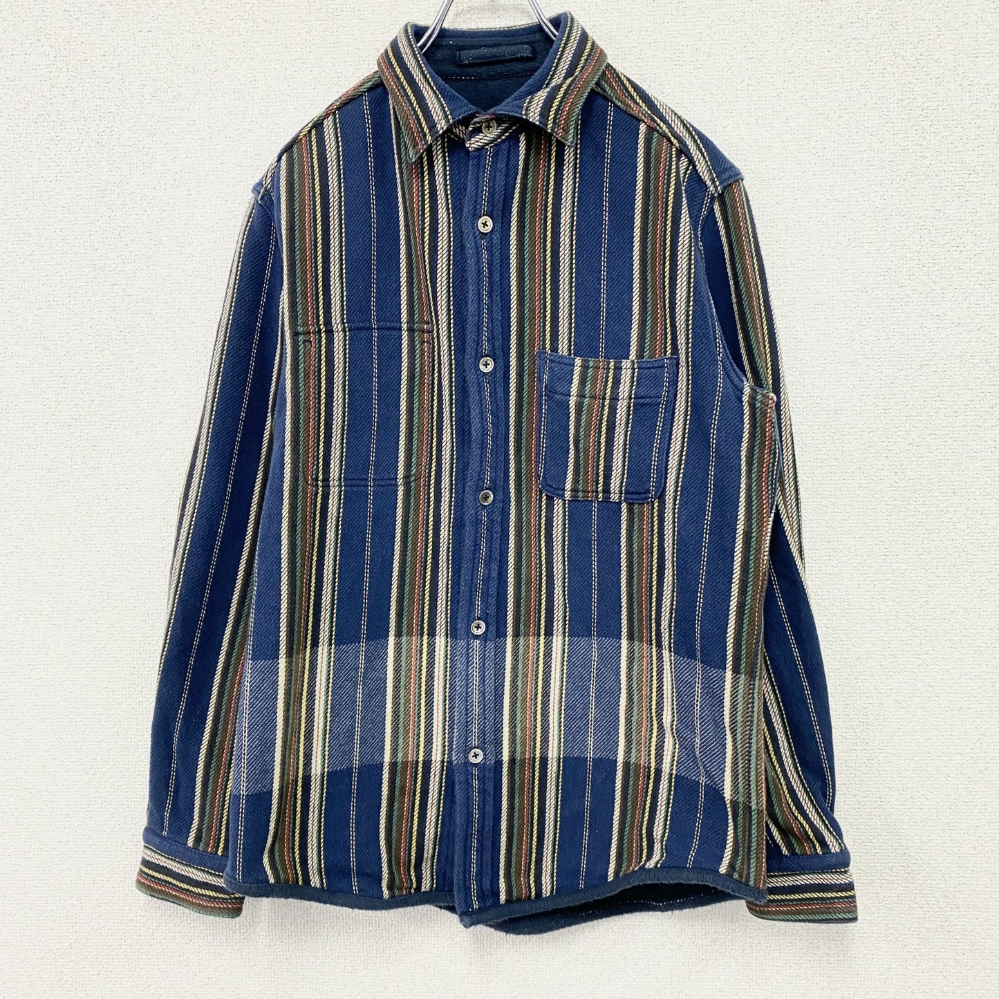 Nigel Cabourn　ナイジェルケーボン　ブランケットリバーシブルネルシャツ　長袖シャツ　ブルー