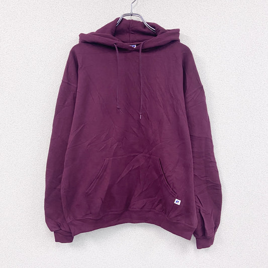 00s　RUSSELL ATHLETIC　ラッセル　スウェットパーカー/フーディー　ヴィンテージ　ボルドー　Lサイズ