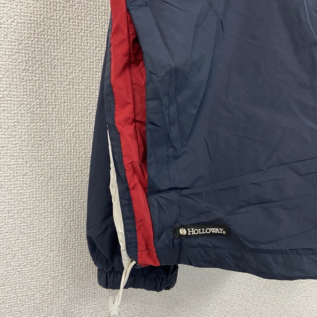 ～90s　Holloway　プルオーバーナイロンジャケット　ヴィンテージ　サイドジップ　紺　ネイビー　XLサイズ