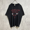 古着 used　CANVAS　半袖クルーネックプリントTシャツ　シカゴブルズ　黒　ブラック　オーバーサイズ　XLサイズ