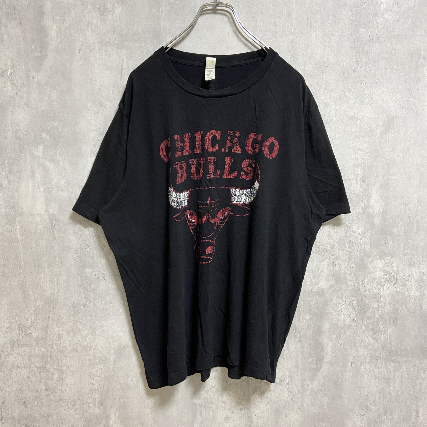 古着 used　CANVAS　半袖クルーネックプリントTシャツ　シカゴブルズ　黒　ブラック　オーバーサイズ　XLサイズ