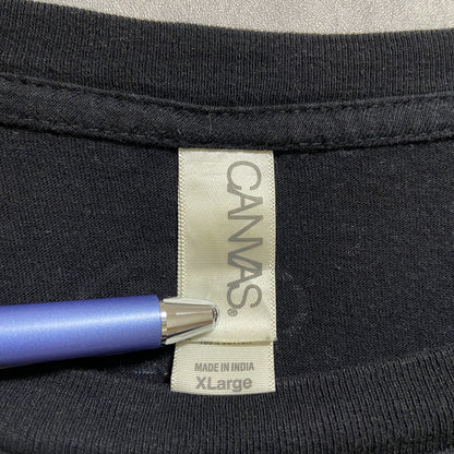 古着 used　CANVAS　半袖クルーネックプリントTシャツ　シカゴブルズ　黒　ブラック　オーバーサイズ　XLサイズ