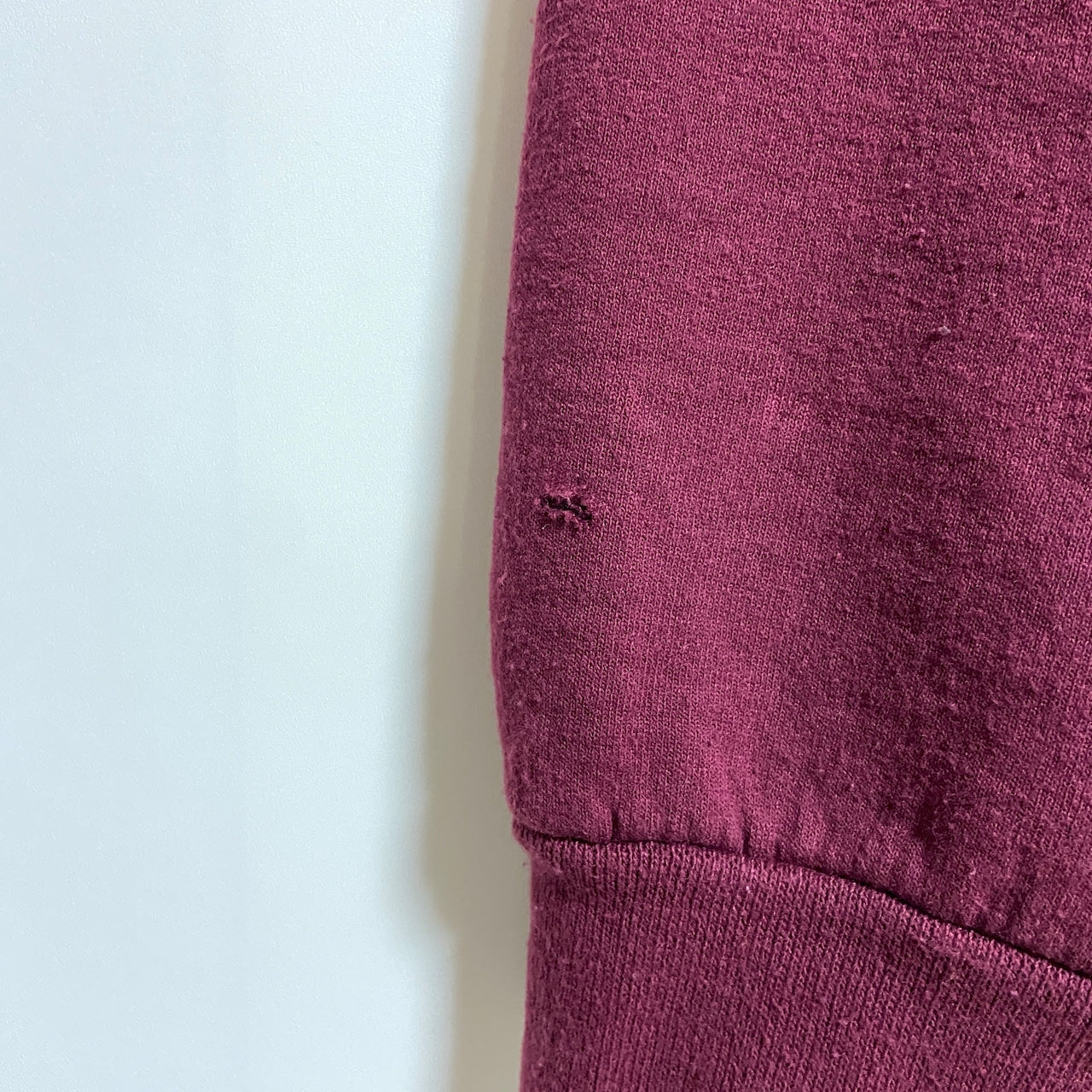 古着 used　BUCLOTHING　長袖プリントスウェット　トレーナー　クルーネック　ワインレッド　えんじ色　秋冬服