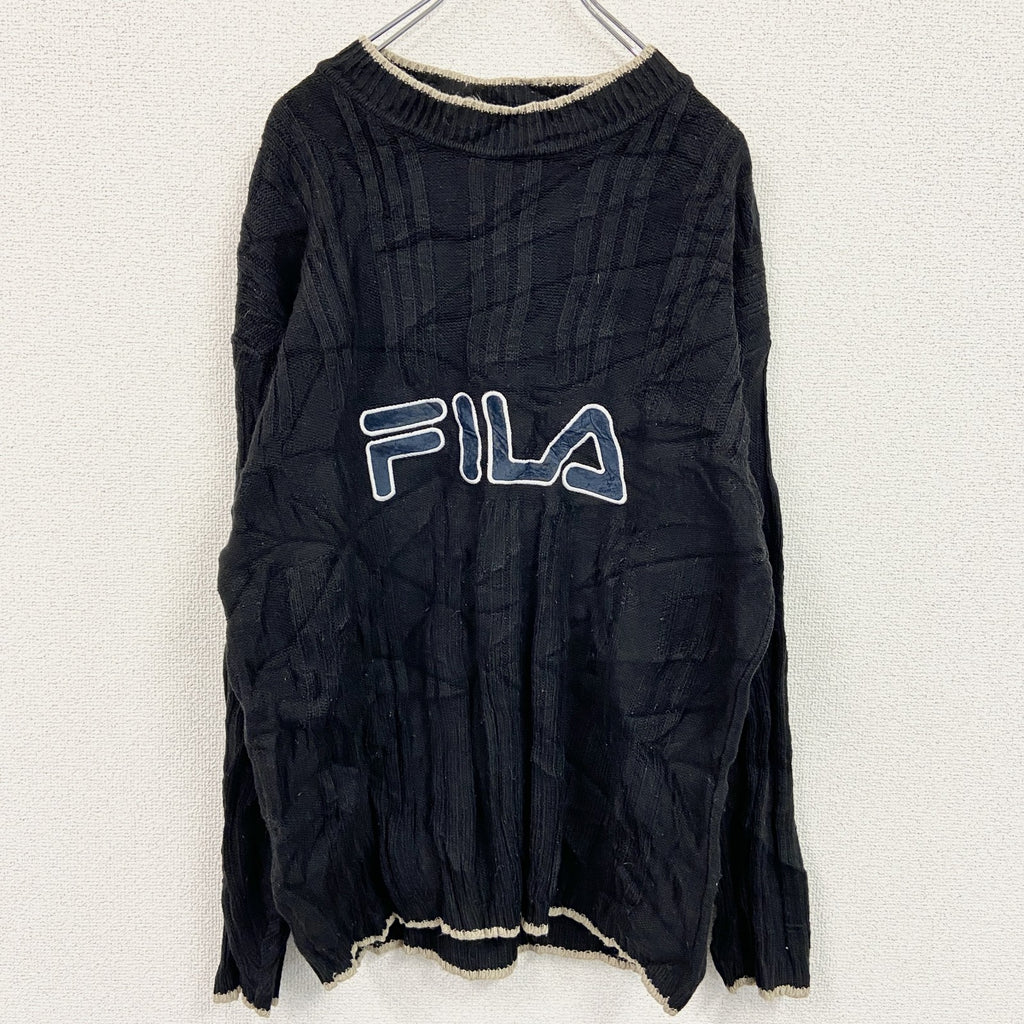 FILA　フィラ　ニットセーター　黒　ブラック　XXLサイズ