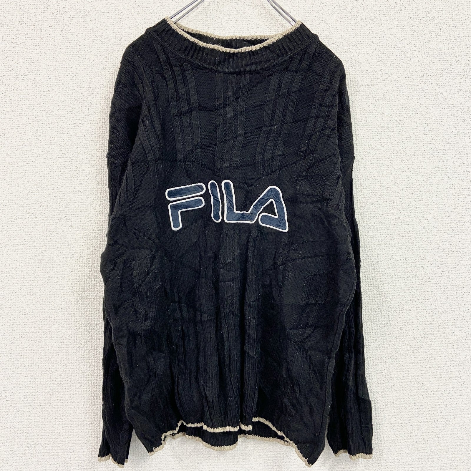 FILA　フィラ　ニットセーター　黒　ブラック　XXLサイズ