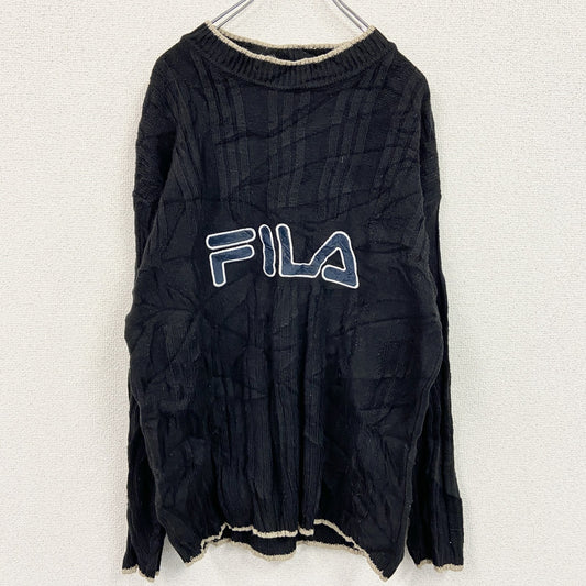 FILA　フィラ　ニットセーター　黒　ブラック　XXLサイズ