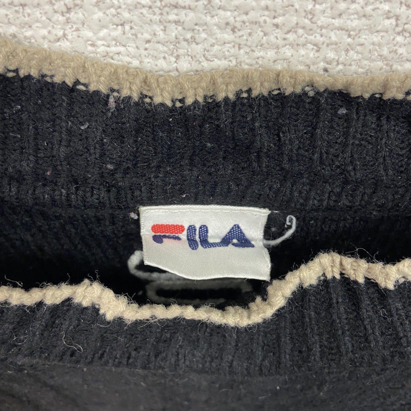 FILA　フィラ　ニットセーター　黒　ブラック　XXLサイズ