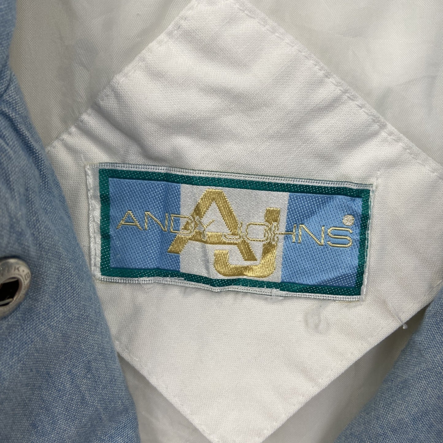 古着 used　ANDY JOHNS アンディー ジョンズ　長袖マウンテンパーカー　無地　フーディー　白　レトロ　Lサイズ