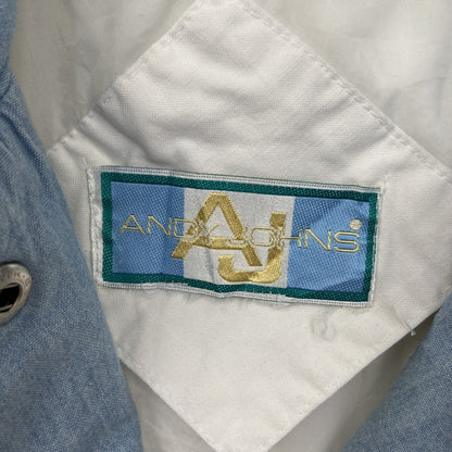 古着 used　ANDY JOHNS アンディー ジョンズ　長袖マウンテンパーカー　無地　フーディー　白　レトロ　Lサイズ