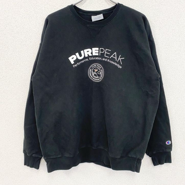champion　チャンピオン　プリントスウェット/トレーナー　黒　ブラック　2XLサイズ