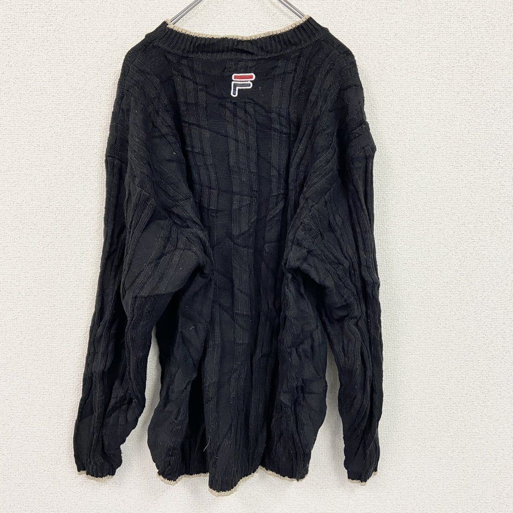 FILA　フィラ　ニットセーター　黒　ブラック　XXLサイズ