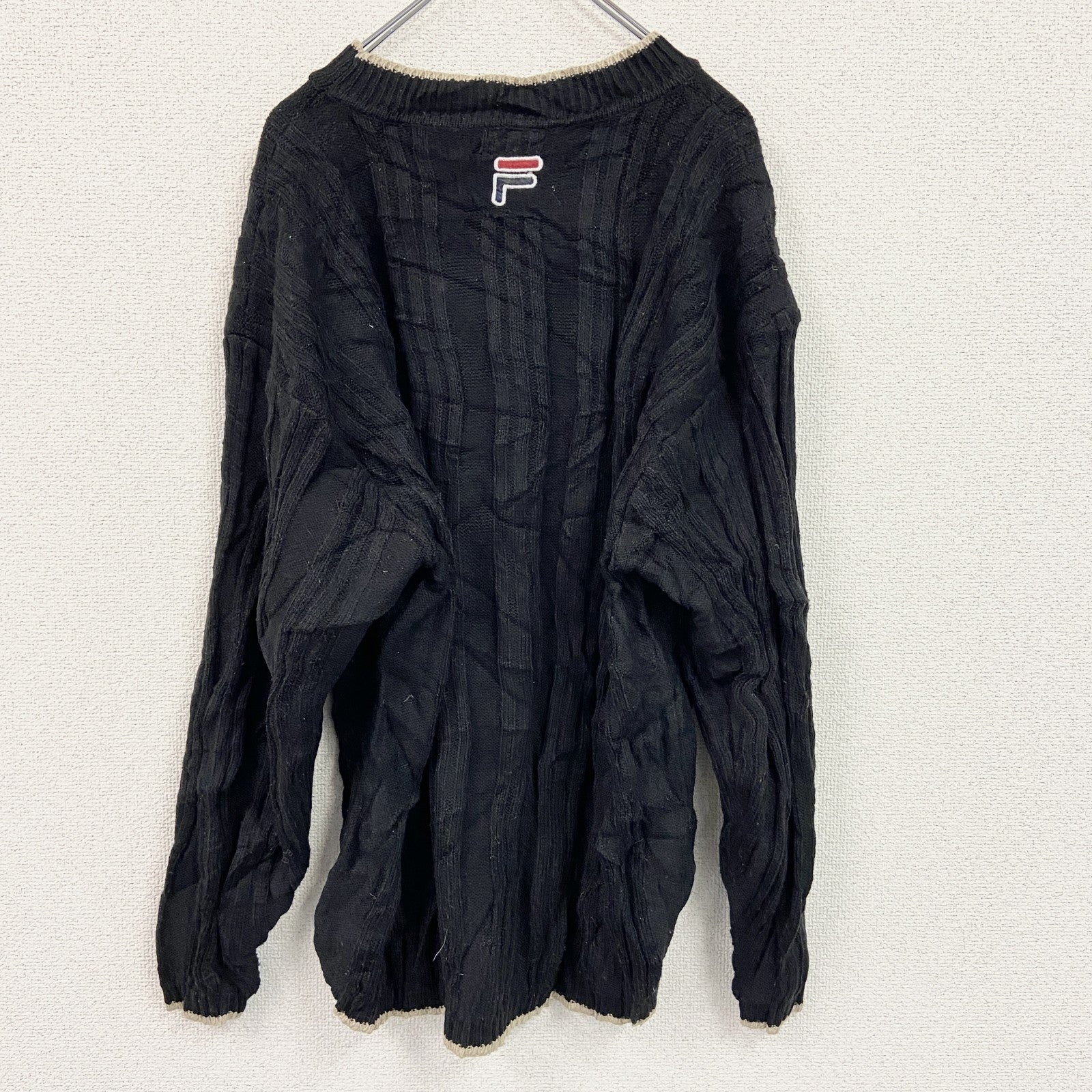 FILA　フィラ　ニットセーター　黒　ブラック　XXLサイズ
