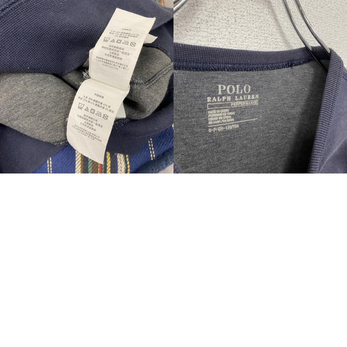POLO RALPH LAUREN　ポロラルフローレン　スウェット/トレーナー　フェード　前V　紺　ネイビー