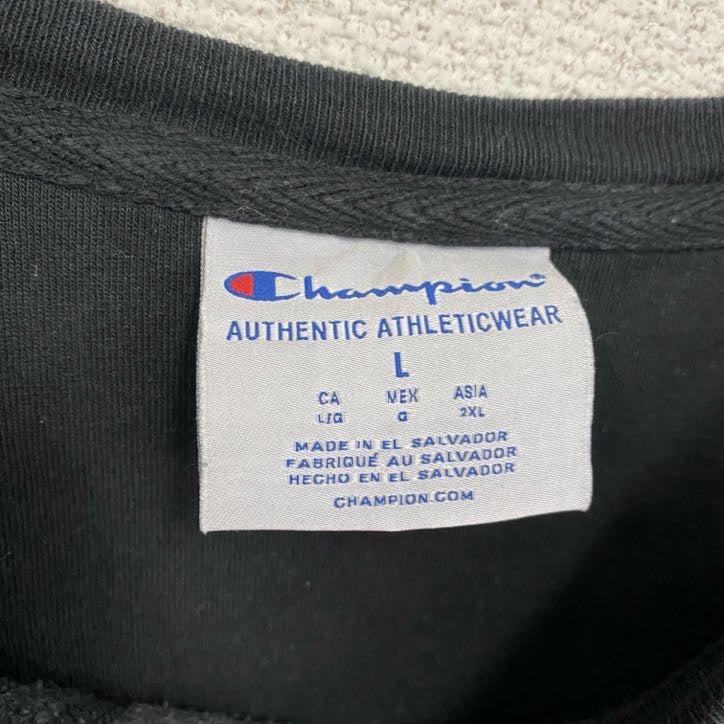 champion　チャンピオン　プリントスウェット/トレーナー　黒　ブラック　2XLサイズ