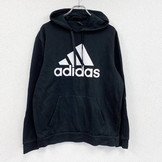 adidas　アディダス　スウェットパーカー/フーディー　パフォーマンスロゴ　デカロゴ　黒　ブラック　Lサイズ