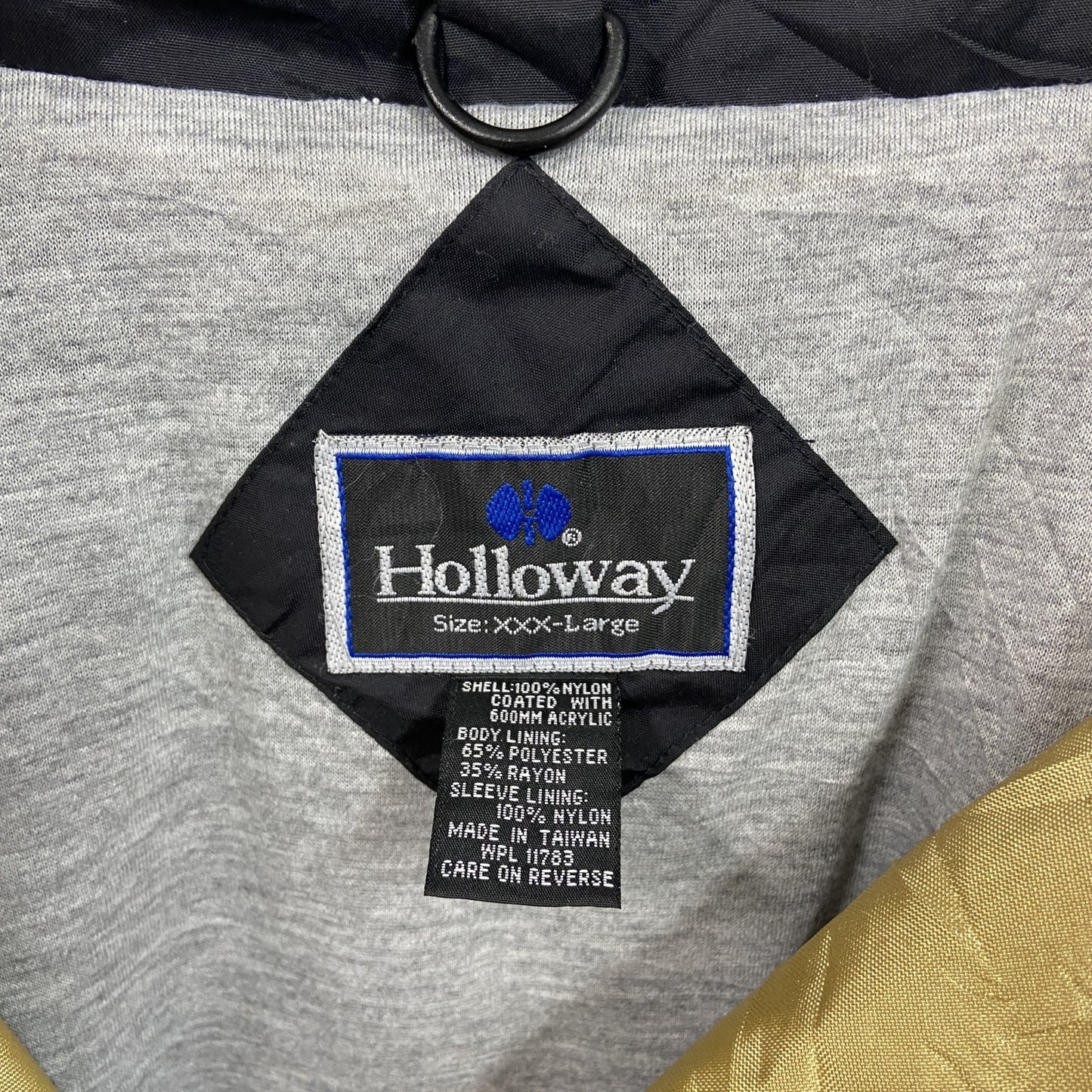 ～90s　Holloway　フルジップナイロンジャケット　ヴィンテージ　黒　ブラック　XXXLサイズ