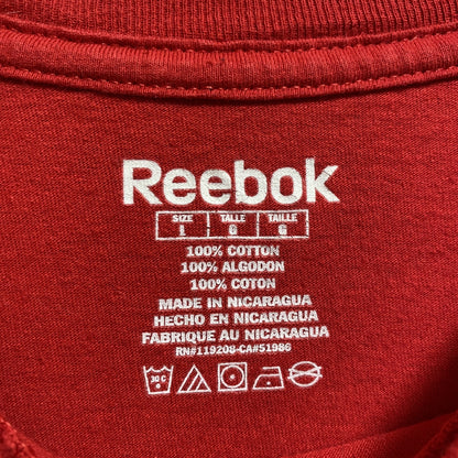 古着 used　Reebok リーボック　NFL　シカゴブラックホークス　半袖プリントTシャツ　アメフト　赤　バックプリント