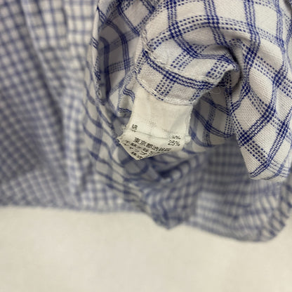 GAP　ギャップ　長袖シャツ　チェック柄　白　ホワイト　青　ブルー　XLサイズ