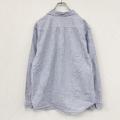 GAP　ギャップ　長袖シャツ　チェック柄　白　ホワイト　青　ブルー　XLサイズ