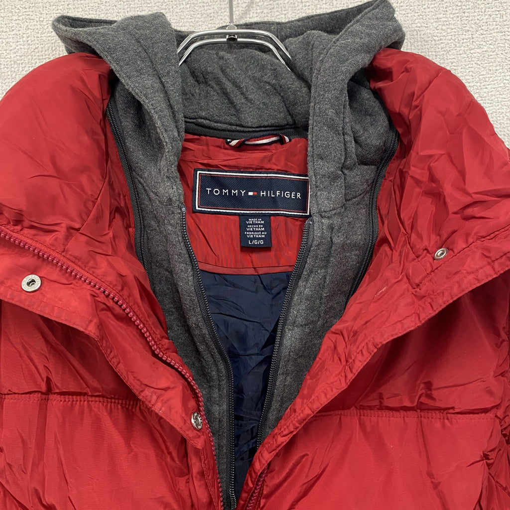 TOMMY HILFIGER　トミーヒルフィガー　フルジップ中綿ジャケット　赤　レッド　Lサイズ