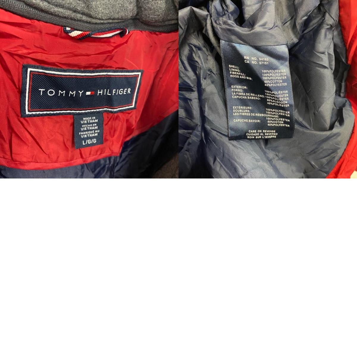 TOMMY HILFIGER　トミーヒルフィガー　フルジップ中綿ジャケット　赤　レッド　Lサイズ