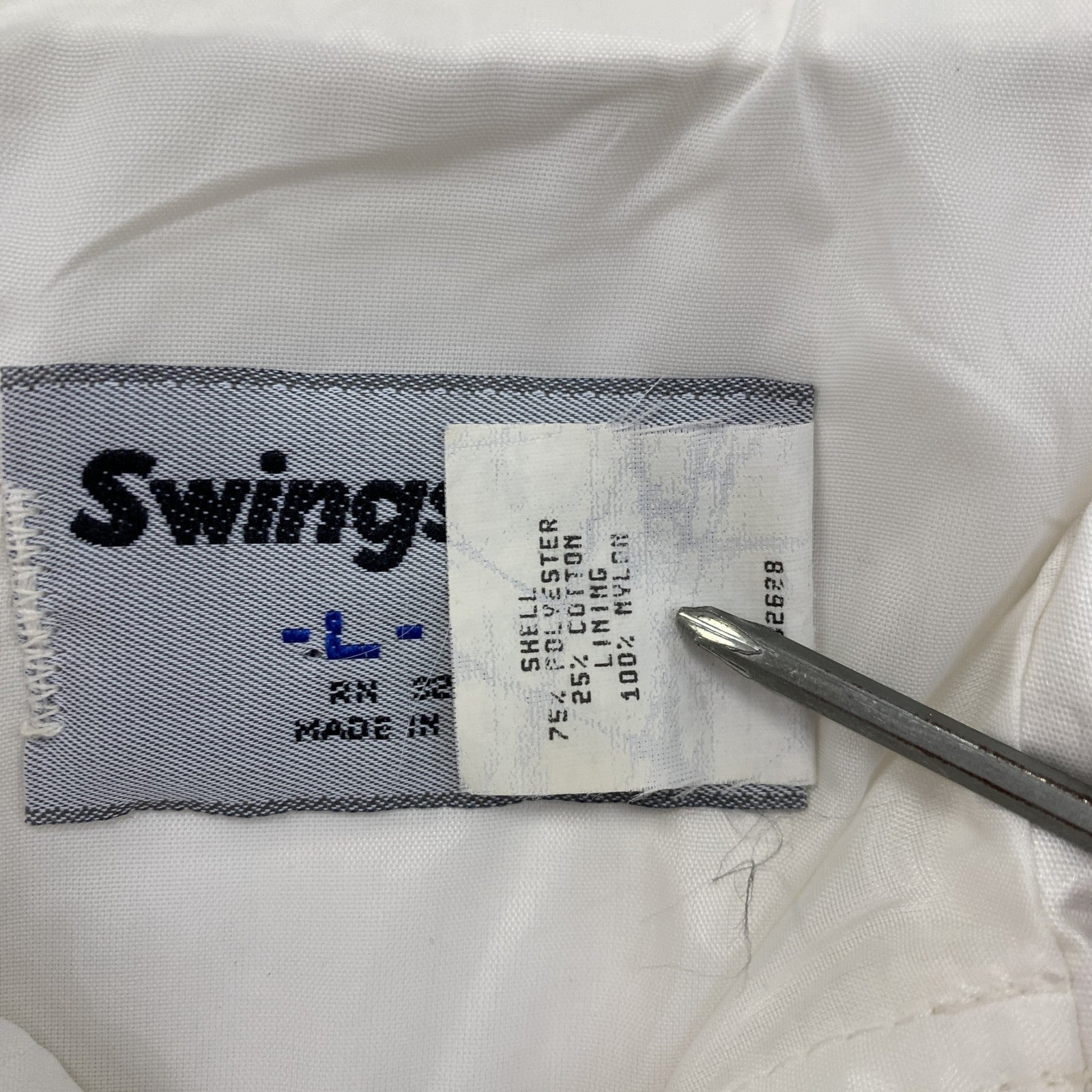 Swingster　スイングスター　ブルゾン/スイングトップ　カレッジロゴ　白　ホワイト　Lサイズ