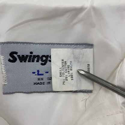 Swingster　スイングスター　ブルゾン/スイングトップ　カレッジロゴ　白　ホワイト　Lサイズ