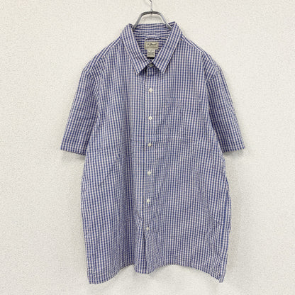 L.L.Bean　エルエルビーン　半袖シャツ　チェック柄　青　ブルー　XLサイズ