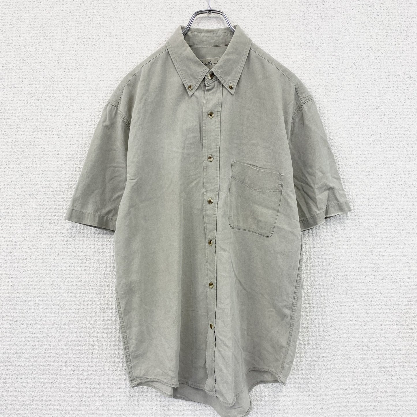 Eddie Bauer　エディーバウアー　半袖ボタンダウンシャツ　緑　グリーン　Sサイズ