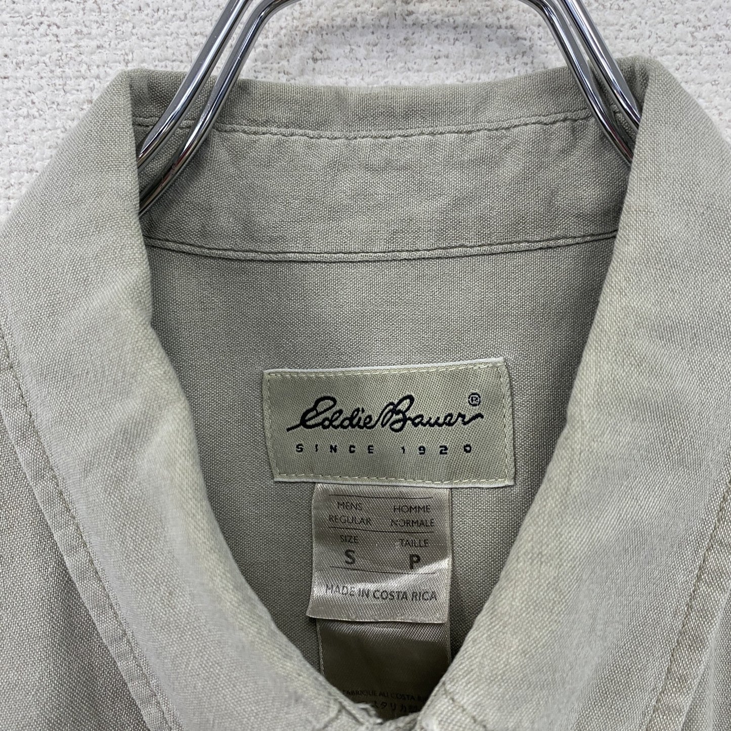Eddie Bauer　エディーバウアー　半袖ボタンダウンシャツ　緑　グリーン　Sサイズ