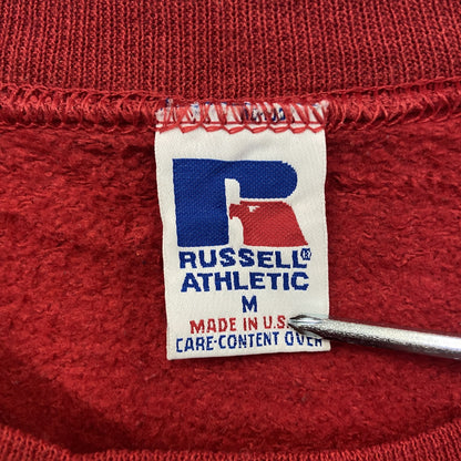 ～90s　RUSSELL ATHLETIC　ラッセル　スウェット/トレーナー　前V　ヴィンテージ　レッド　Mサイズ