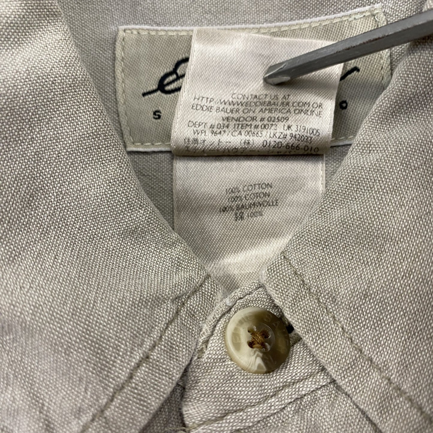 Eddie Bauer　エディーバウアー　半袖ボタンダウンシャツ　緑　グリーン　Sサイズ