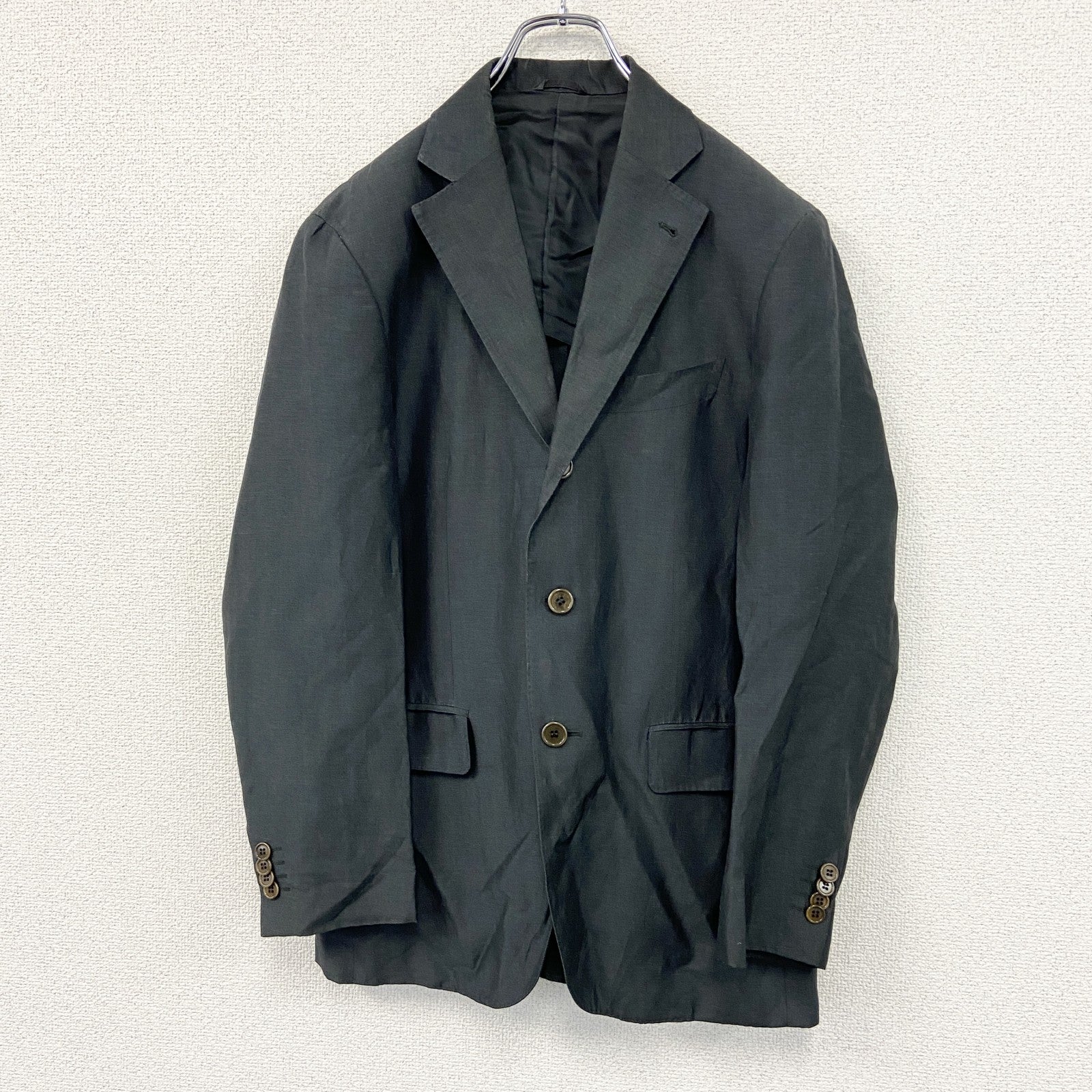 BARNEYS NEW YORK　バーニーズニューヨーク　テーラードジャケット　フラップポケット　ダークグレー