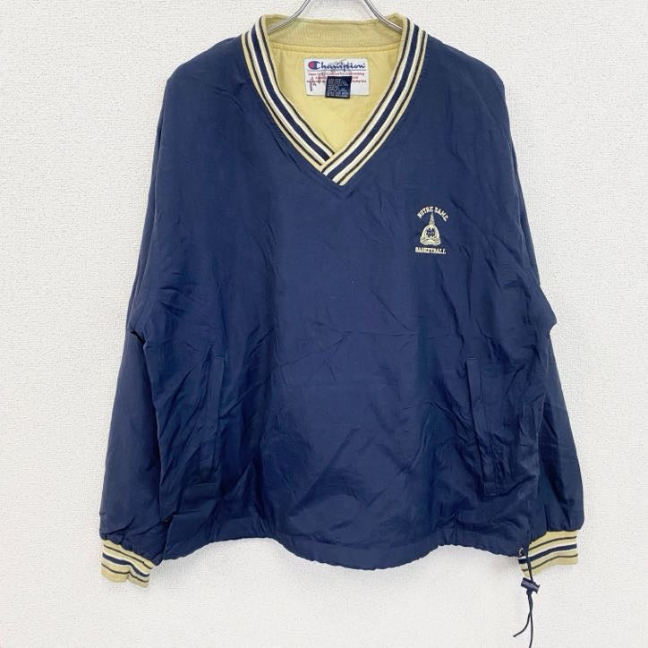 90s　champion　チャンピオン　プルオーバージャケット　ヴィンテージ　紺　ネイビー　Mサイズ