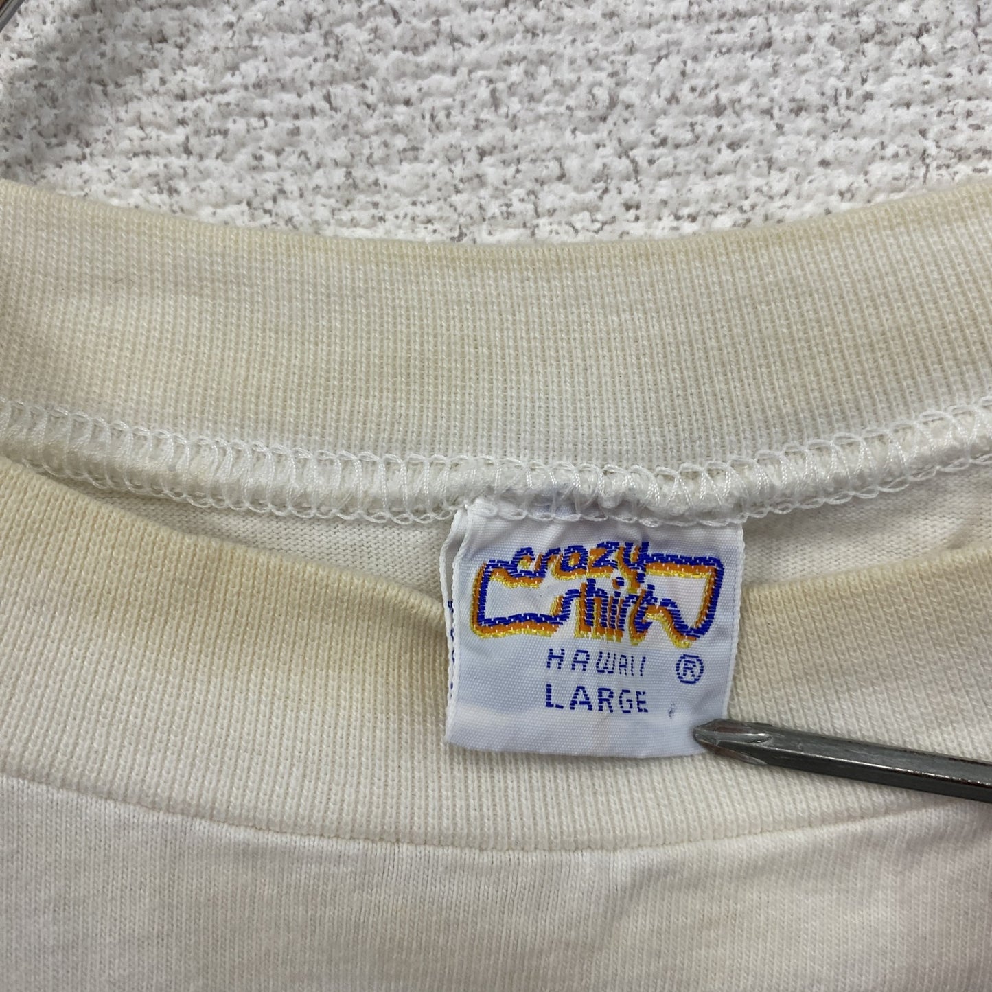 Crazy Shirts　クレイジーシャツ　半袖プリントTシャツ　シングルステッチ　白　ホワイト　Lサイズ