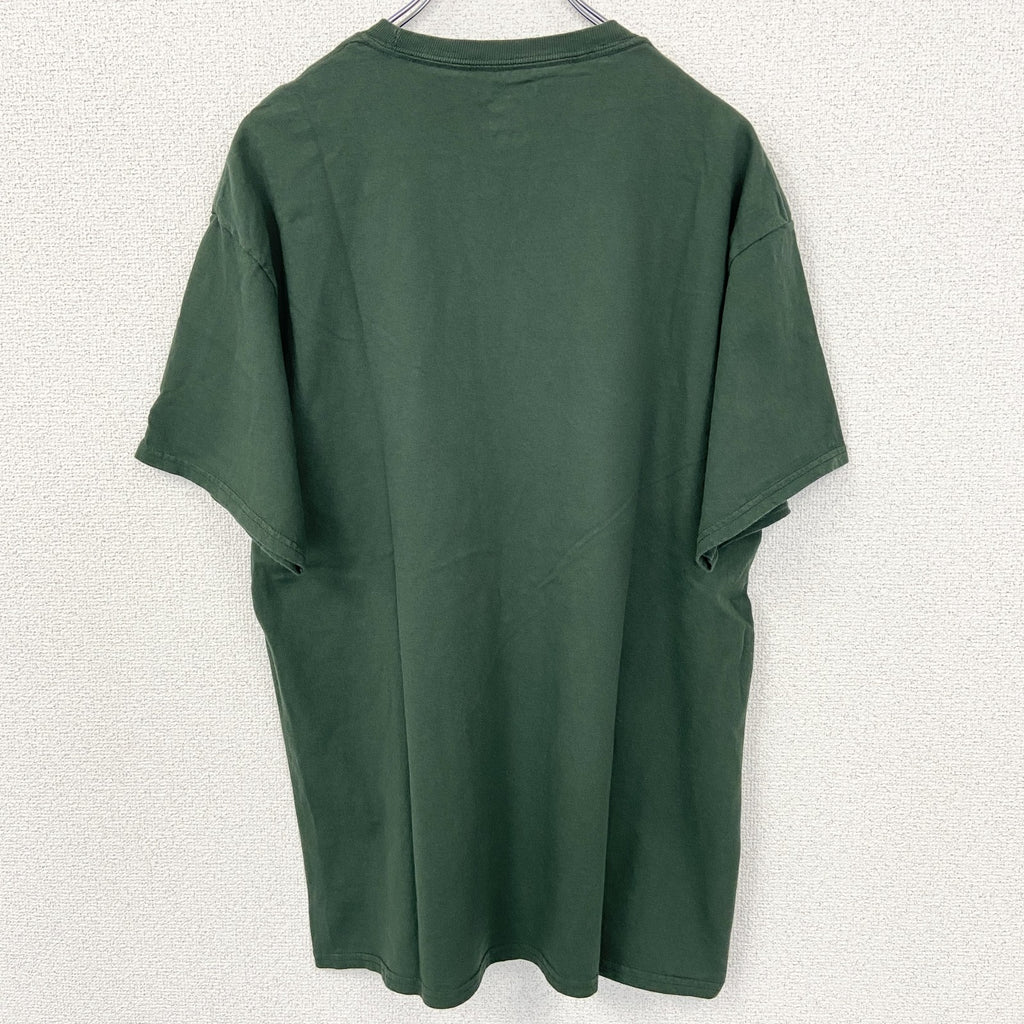 Champion　チャンピオン　半袖プリントTシャツ　3連プリント　英字プリント　現行　緑　グリーン　Lサイズ
